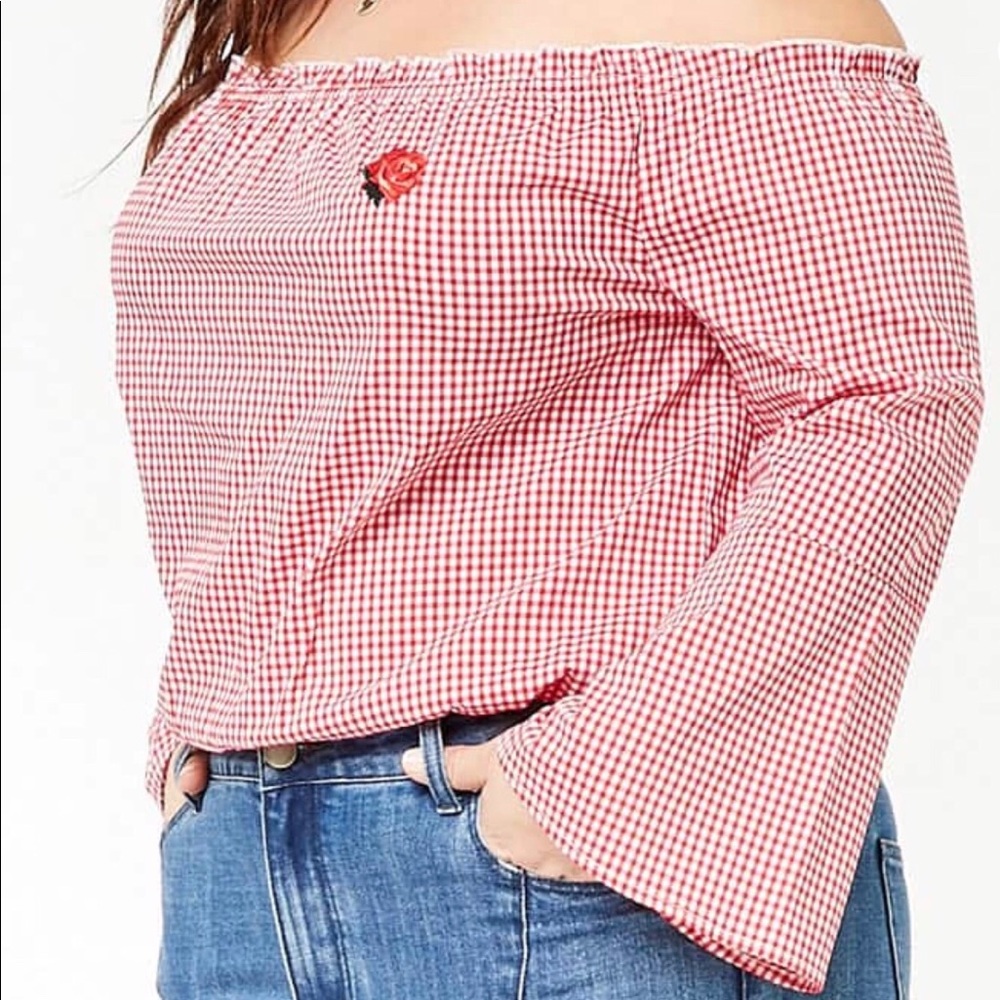 Off Shoulder Bell Sleeve Top - Picture 3 of 7